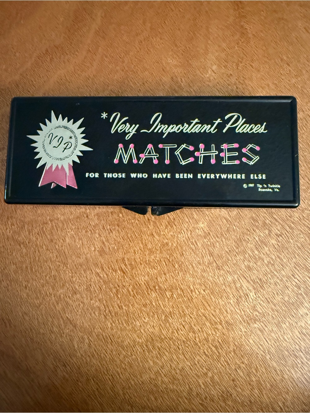 Vintage 1957 Matchbook Plastic Holder VIP Matches Empty Case Gag Gift #20